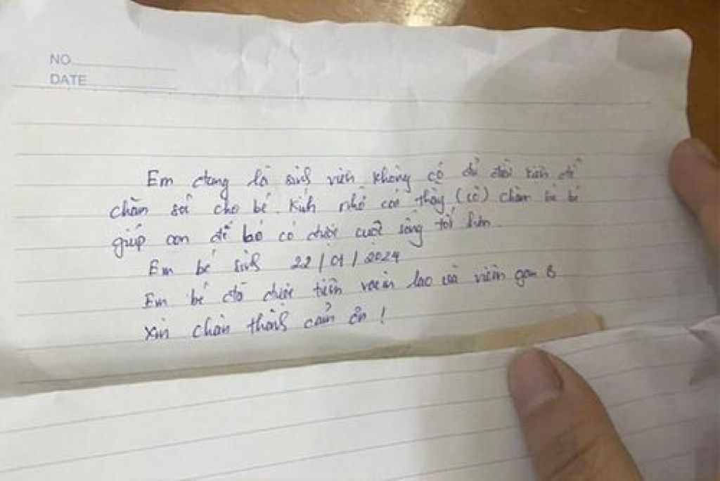 Mẹ sinh viên bỏ lại con gái sơ sinh tại cây xăng nghẹn lòng trước lời nhắn 'để bé có cuộc sống tốt hơn'