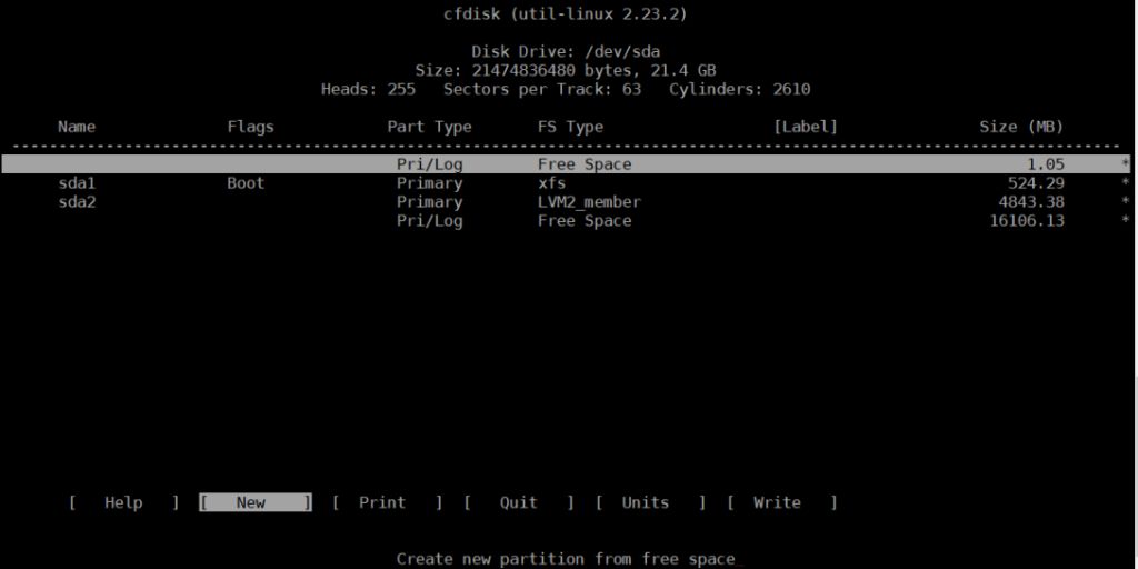 Centos 7 Extend partition with unallocated space