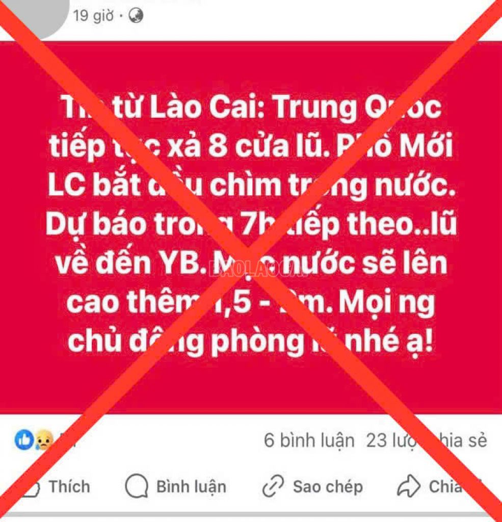 Lào Cai: Tiếp tục xử lý 1 đối tượng đưa thông tin sai sự thật về mưa lũ